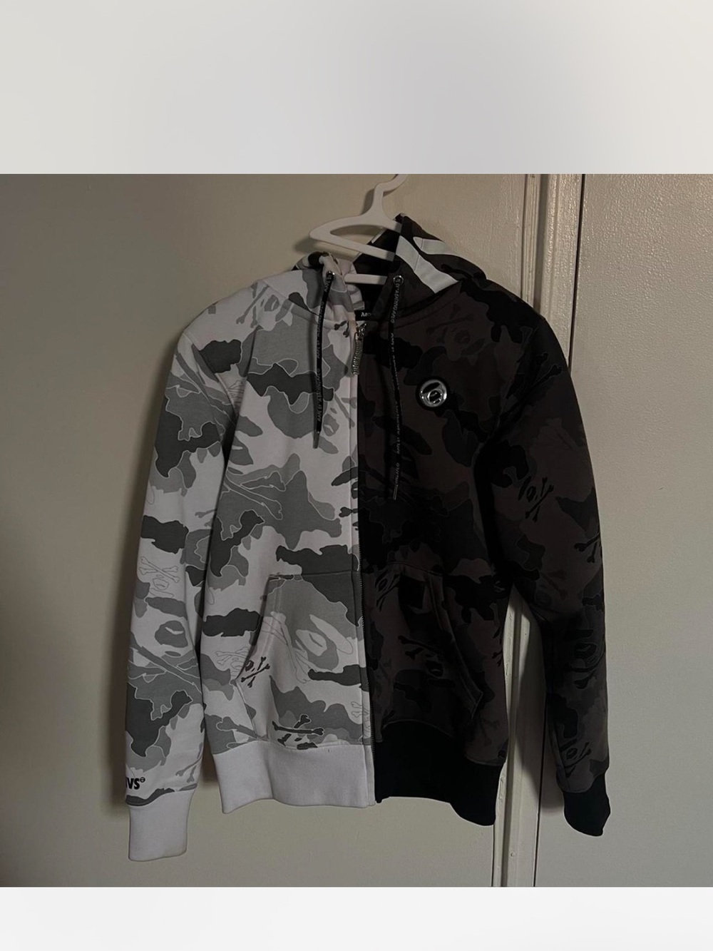 Aape Camouflage Hoodie with Logo Patch - Black & Olive